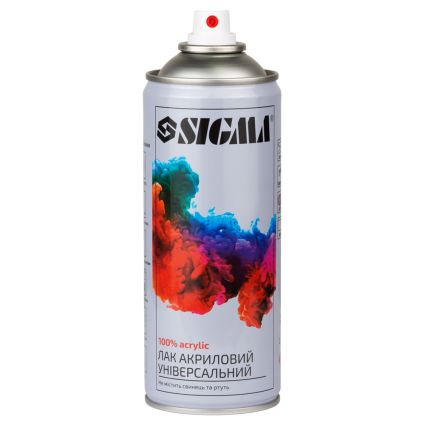 Лак аэрозольный акриловый 400мл прозрачный глянец SIGMA (2737611) - 2