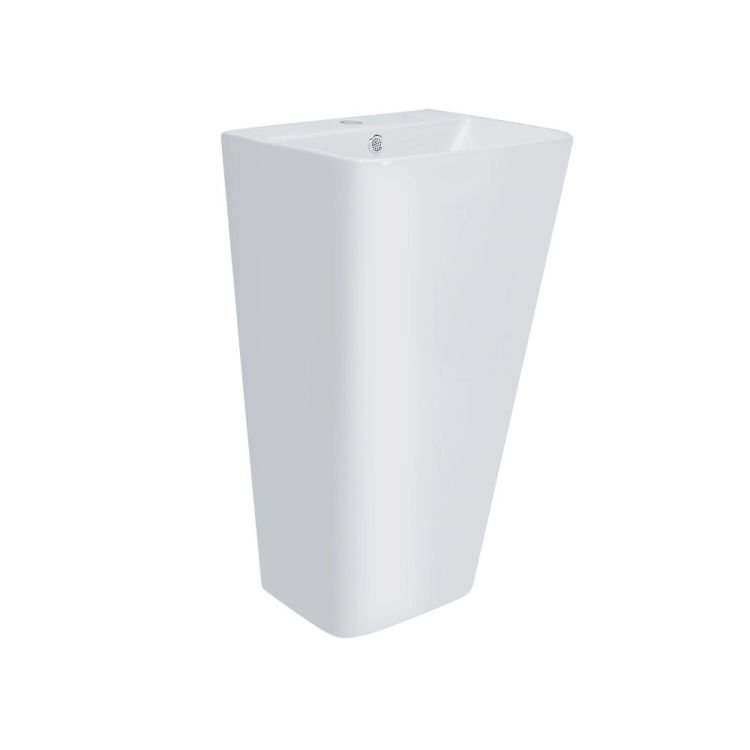 Комплект Qtap Tern: Раковина напольная моноблок 440х380х830 мм White + Донный клапан PU02O - 3