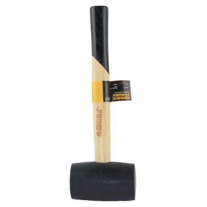 Киянка резиновая чёрная 340г деревянная рукоятка SIGMA (4317711) - 1