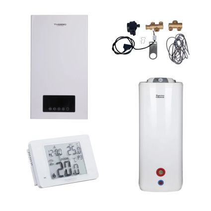 Комплексне рішення Thermo Alliance для котельні: електричний котел 12 кВт + комплект підключення бойлера + комбінований підлоговий водонагрівач 120 л - 1