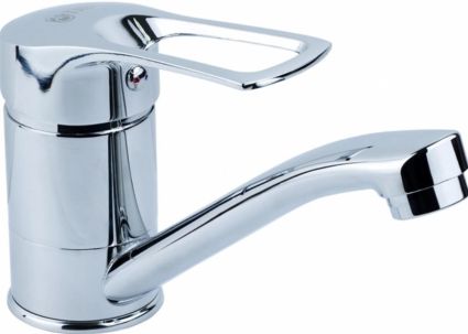 Смеситель MD Ø40 для кухни гусак прямой 150мм на шпильке AQUATICA (MD-2B144C) - 1