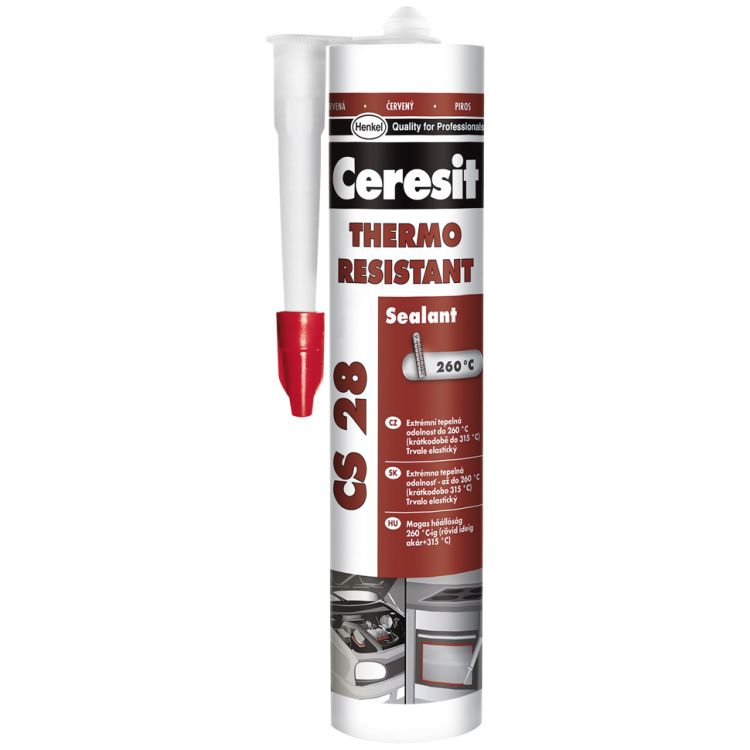 Герметик Ceresit термостійкий 300 мл червоний CS28 - 1