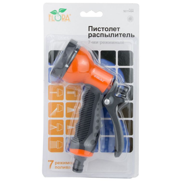 Пистолет распылитель 7-ми режимный (ABS+TPR) FLORA (5011494) - 7
