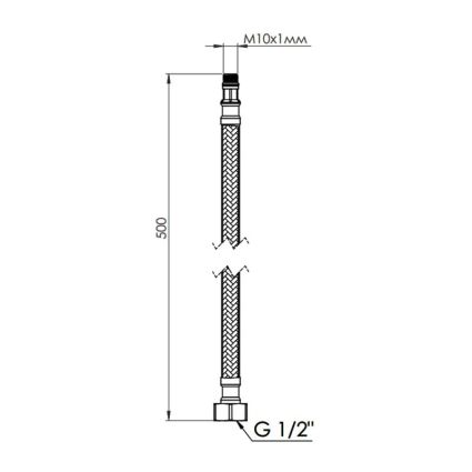 SD FORTE Шланг для води, NYLON М10*50 см (пара) SF390W50 - 2