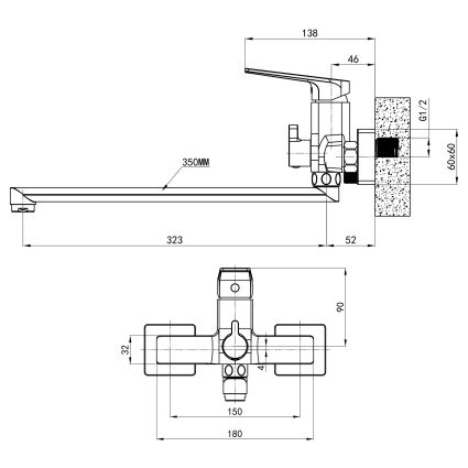 Змішувач для ванни Qtap Crow з довгим поворотним виливом та душовим гарнітуром QTCRO260CRM48647 Chrome - 2