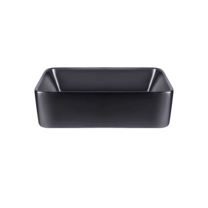 Комплект Qtap Tern: Раковина накладна прамокутна 475х370х140 мм Matt Black + Донний клапан PU03 - 3