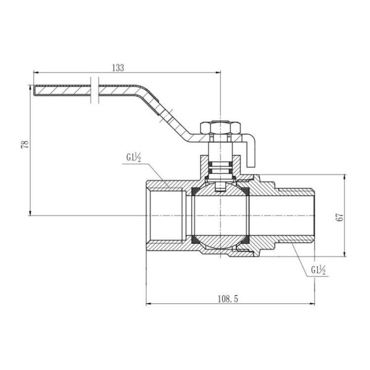 Кран кульовий SD Forte 1 1/2 ГШ газ - 2