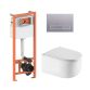 Комплект: Qtap Taurus Ultra Quiet подвесной унитаз QT2433084EUQW + Nest комплект инсталляции 4в1 (Клавиша линейная Satin) QT0133M425 + QT0111M08382SAT - 1