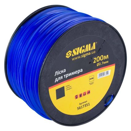 Леска для триммера квадрат Ø2.7мм 200м катушка Sigma (5617351) - 2