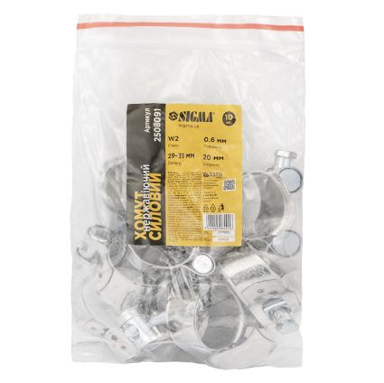 Хомут силовой нержавеющий 20мм Ø29-31мм SIGMA (2508091) - 5