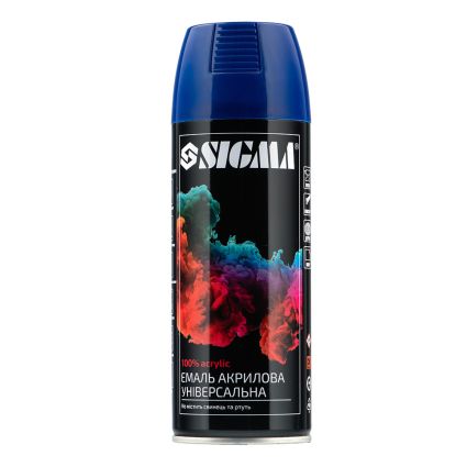 Эмаль аэрозольная акриловая 400мл RAL 5002 ультрамариново-синий глянец SIGMA (2737141) - 1