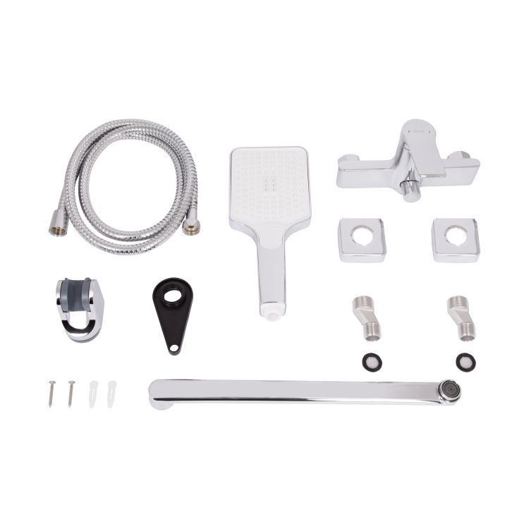 Змішувач для ванни Qtap Arvin з довгим поворотним виливом та душовим гарнітуром QTARV260CRM48641 Chrome - 7