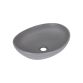 Раковина накладна Qtap Dove 415x340x140 мм, Stone grey, овальна, з донним клапаном QTDOV188SG49783 - 1