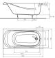 SAGA ванна прямоугольная 150*75 см с ножками SN0 и элементами крепления - 2
