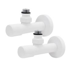 Комплект кранів Thermo Alliance Standart 1/2&quot; З для рушникосушарки кутовий білий SF395W15W