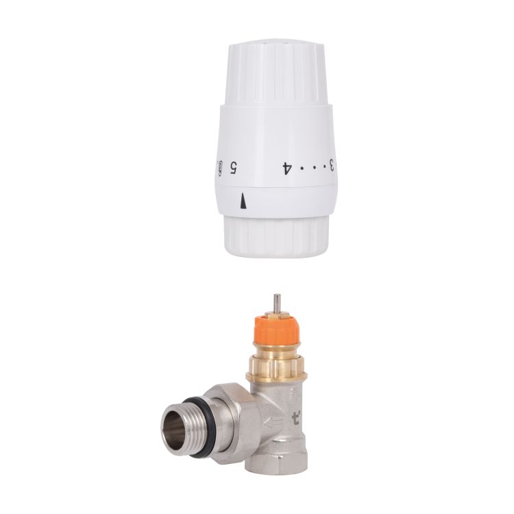 Комплект термостатичний радіаторний кутовий Thermo Alliance Forte 1/2&amp;quot; з термоголовкою, передналаштування, антипротікання TAF300G15 - 3