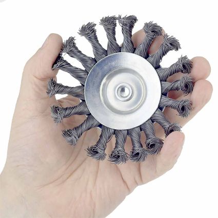 Щетка проволочная конусообразная Ø115мм хвостовик Ø6мм (стальная витая) Sigma (9025111) - 4