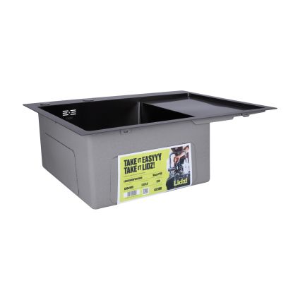 Мойка для кухни с крылом интегрированная правая Lidz Handmade H6350BR (LDH6350BRPVD45590) Brushed Black PVD 3,0/1,0 мм - 5