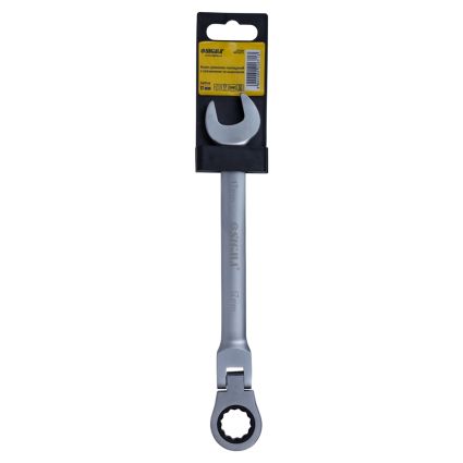 Ключ рожково-накидний трещоточный з шарніром 17мм CrV satine Sigma (6022671) - 3