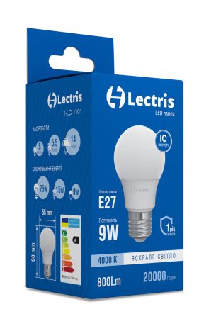 Лампа LED Lectris A55 9W 4000K 220V E27 - 2
