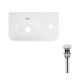 Комплект Qtap Tern: Раковина подвесная прямоугольная правая 450х260х155 мм White + Донный клапан PU02O - 1