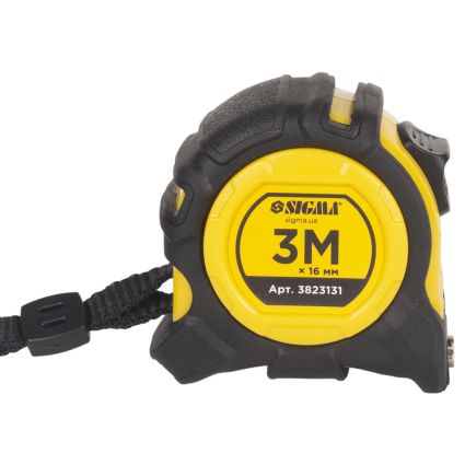 Рулетка магнитная обрезиненная Advanced нейлоновое покрытие 3м×16мм SIGMA (3823131) - 3