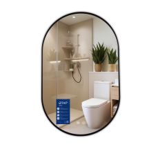 Дзеркало Qtap Scorpio (SC1) з LED-підсвічуванням Touch, з антизапотіванням, з димером, рег. темп. кольору (3000-6500K) Black QTSC500800