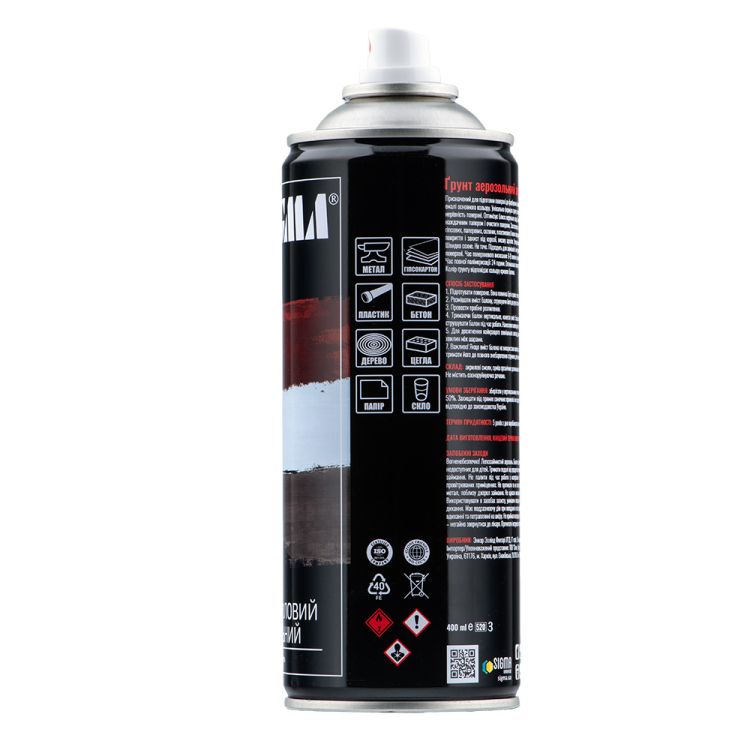 Грунт аерозольний акриловий 400мл RAL 3009 (червоно-коричневий) SIGMA (2737541) - 3