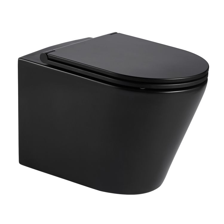 Унітаз підвісний NEMO BLACK Rimless 51,5*35,5*36,5см мат. сиденье тве Slim slow-closing13-17-316 Bla - 1