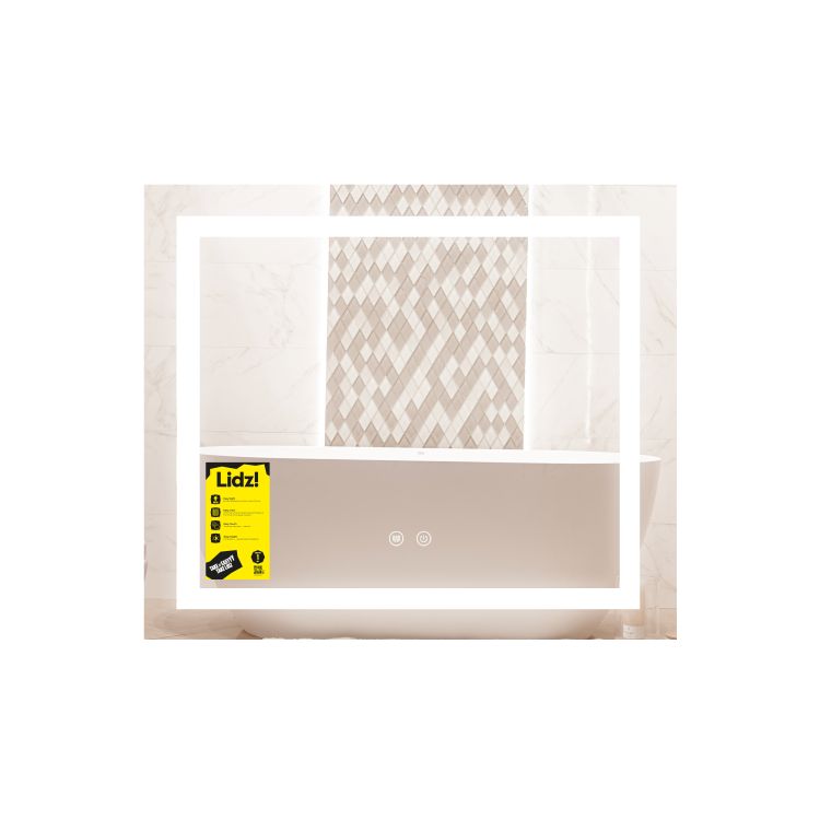 Дзеркало Lidz Kubis (KU1) 600х700 з LED-підсвічуванням Touch, з антизапотіванням, з димером, рег. яскравості LDKU60070049285 - 1