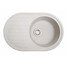 Мийка SOLID Elegant 770*500 біла зі штучного каменю, з сіфоном