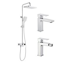 Акційний набір Lidz:Orion 001F Змішувач для раковини низький+Orion 1030 Душ. система універсальна на три споживача+Orion 001AF Змішувач для біде