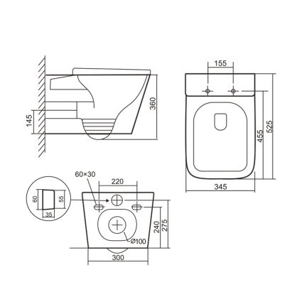 Унитаз подвесной Qtap Tern Ultra Quiet безобедочный с сиденьем Soft-close WHITE QT17332303AW - 2