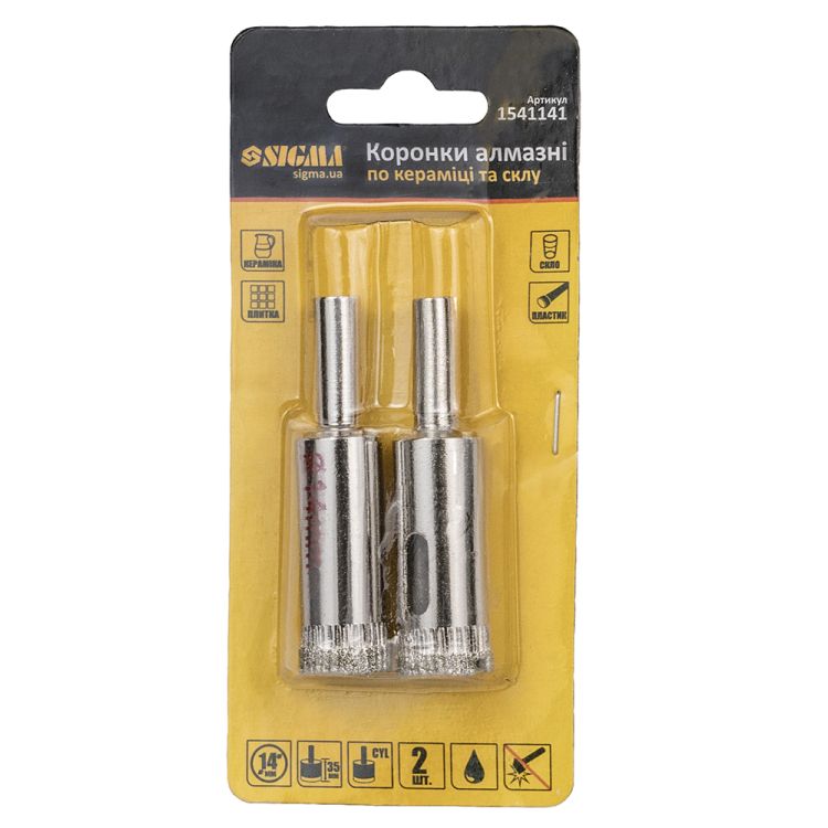 Коронки алмазные по керамике и стеклу Ø14мм Sigma (1541141) - 6