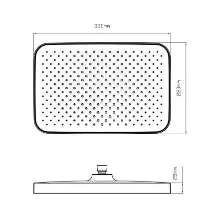 Лійка для верхнього душу Qtap Hlavova 330x330 мм прямокутна QTHLA107CRM45944 Chrome - 2