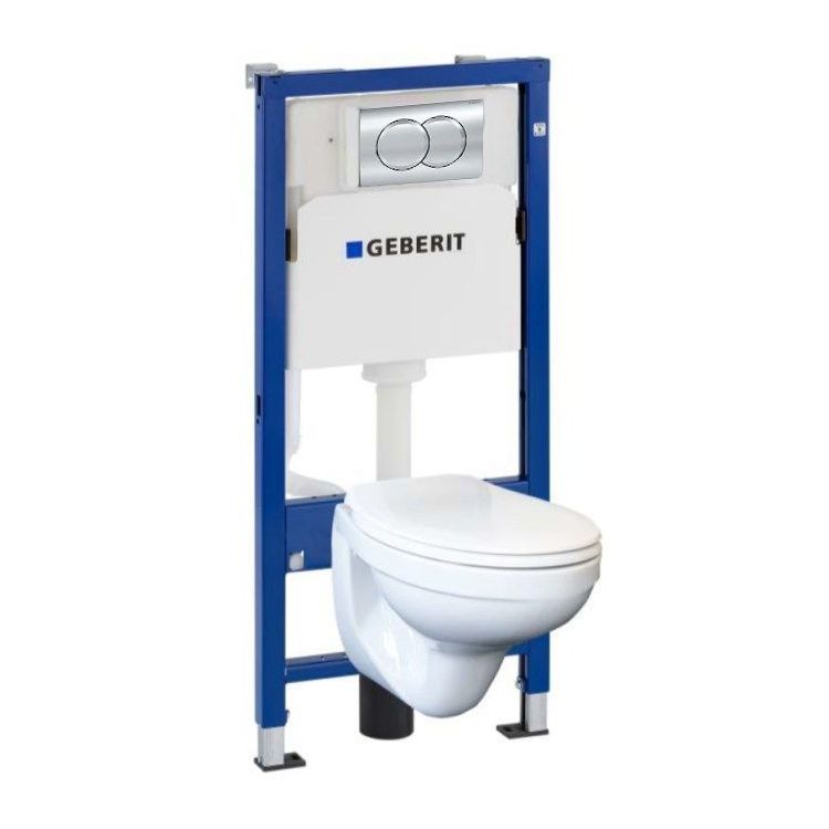 Комплект:DUOFIX PRO 20 (інст-я Geberit +чаша підв. Idol + кнопка Delta 01 хром глянец) 118.315.21.2 - 1