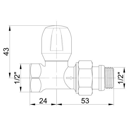 Кран д/ряд. прямой 3/4&amp;quot; нижний с антитечкой 815+940 ICMA - 2
