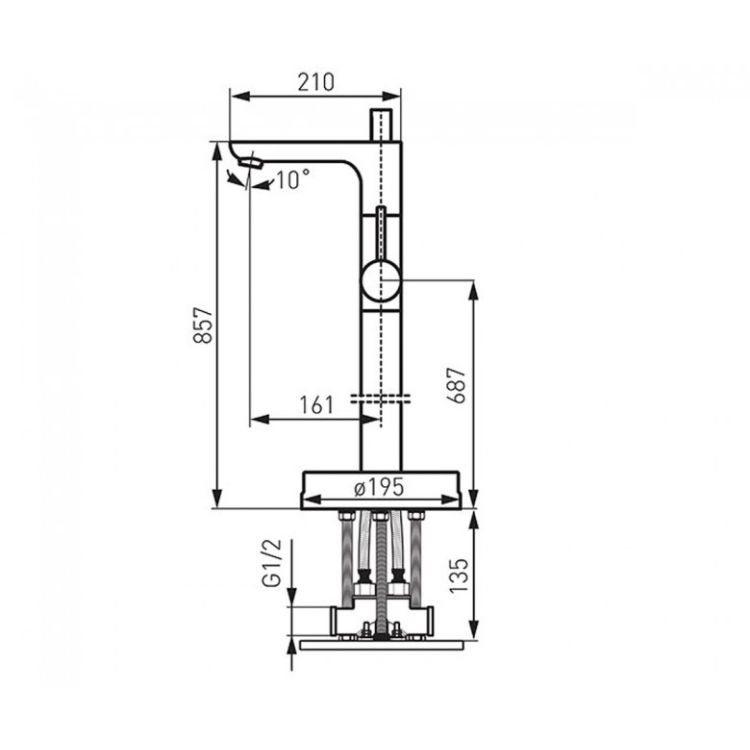 Смеситель для ванны Ferro BFI 11 F отдельностоящий - 2