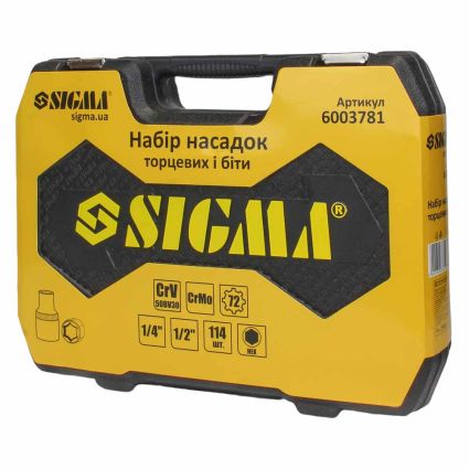 Набір насадок торцевих і біти 1/4&amp;quot; 1/2&amp;quot; 114шт CrV SIGMA (6003781) - 4