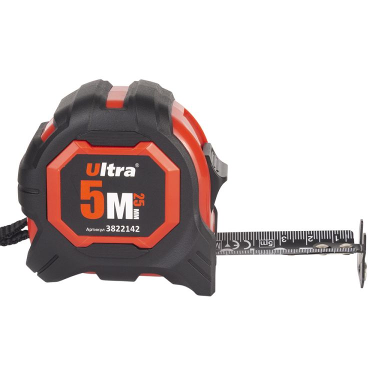 Рулетка магнитная обрезиненная Extra нейлоновое покрытие двустороннее полотно/зацеп 5м×25мм ULTRA (3822142) - 3