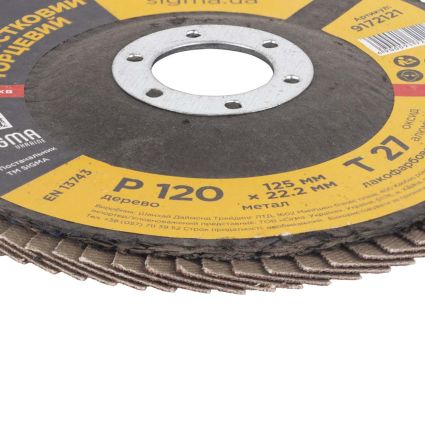Круг лепестковый торцевой Ø125мм зерно 120 Sigma (9172121) - 5