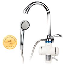 Кран-водонагрівач проточний LZ 3.0 кВт 0.4-5бар для ванни гусак вухо на гайці AQUATICA (LZ-6C111W)