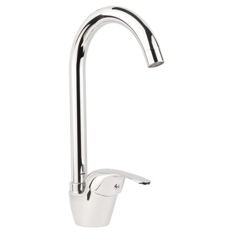 Смеситель s55 Ø40 для кухни излив высокий ухо на гайке AQUATICA (9755100) - 1