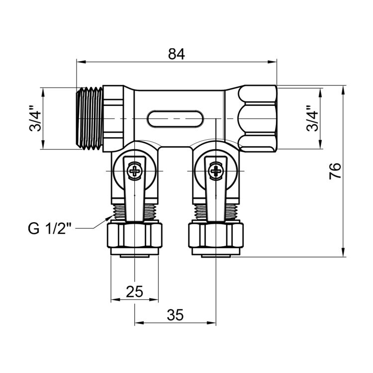 Колекторбалка 16*3/4 &amp;quot; 2-ий з перекриттям - 2