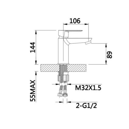 Смеситель для умывальника Latwa 001 (k35) LDLAT001WHI45423 White Lidz - 5