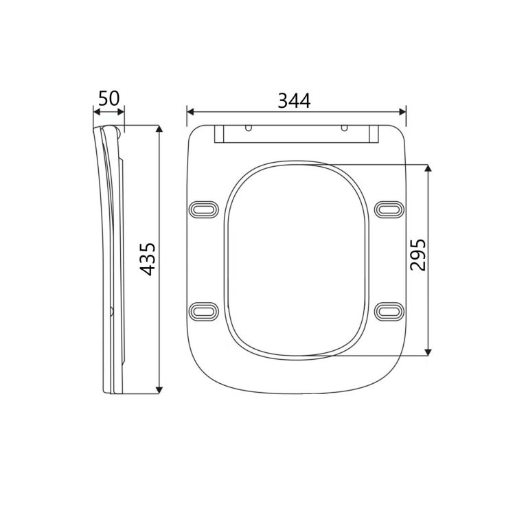 Сидіння для унітаза (Tern 490,520,610) 435x344x50 мм, White, з мікроліфтом, Slim Duroplast, Quick Release QTSC179W47353 Qtap - 2