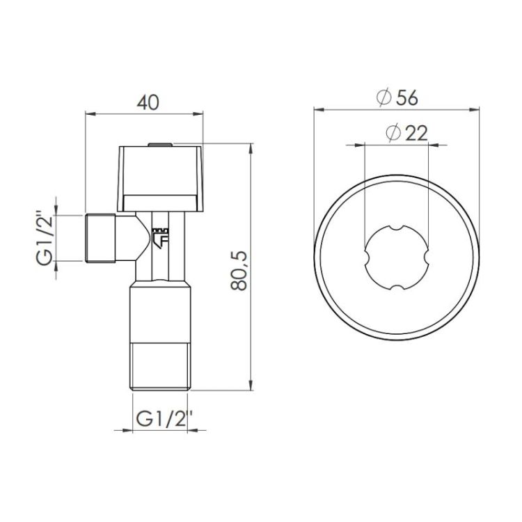 Кран кульовий 1/2*1/2 (унитаз) SF340W1515 Forte 340 - 2