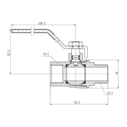 Кран кульовий SD Forte 3/4&amp;quot; ВН для води (ручка) - 2