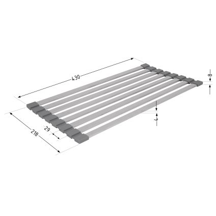 Сушарка на кухонну мийку Lidz Acsis LA11 Gray, плоска основа, для посуду 430х216 мм LDACSLA11GRA49765 - 2