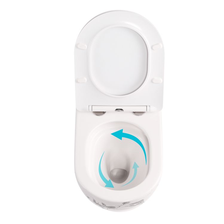 Унітаз підвісний Qtap Robin Ultra Quiet 520×365×340 мм, Marble, з сидінням Slim Duroplast / Soft-close / Quick Release QTROB26MR48998 - 6